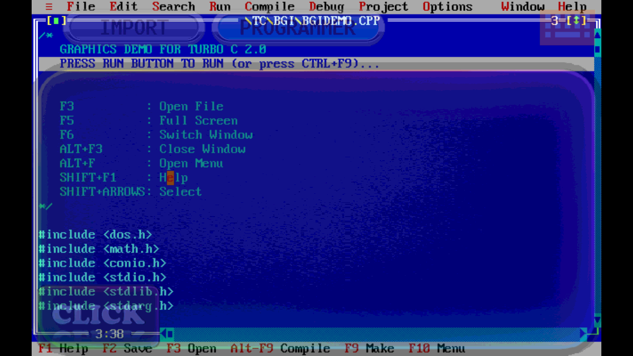 An illustration of the user interface of Turbo C++.