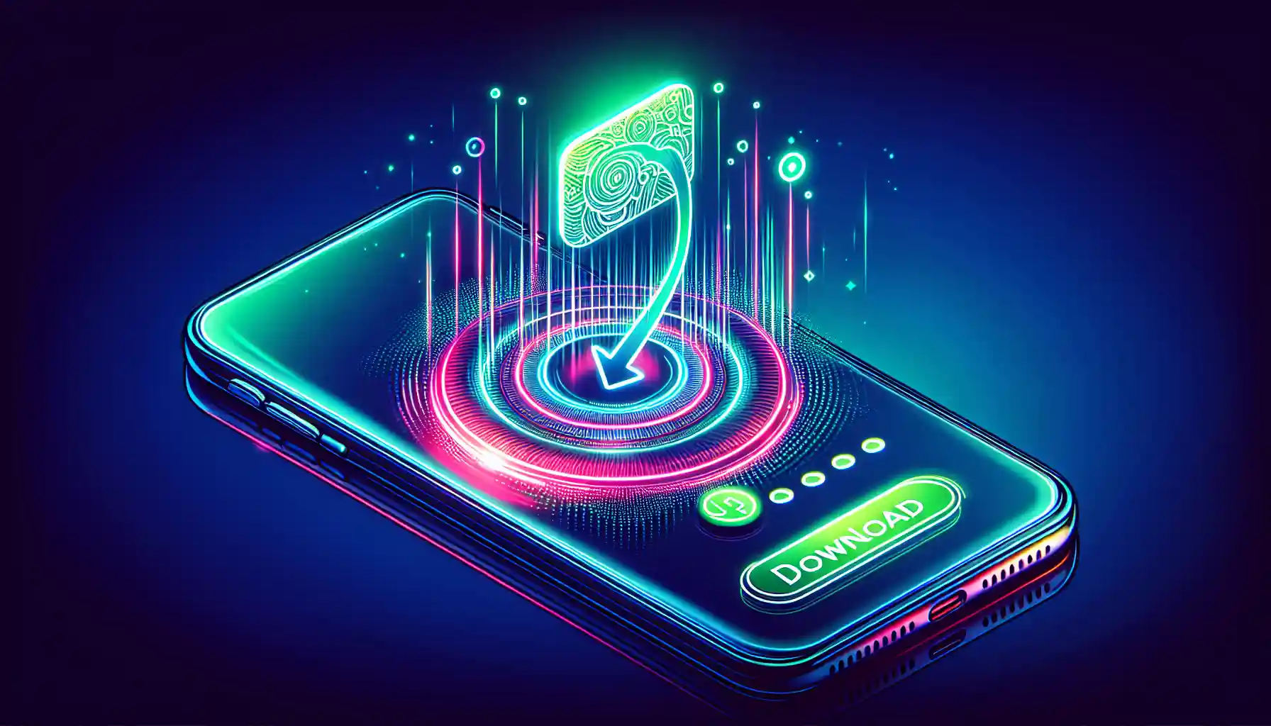 A smartphone with the 'Download' button