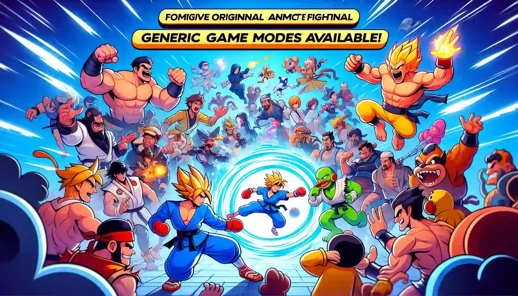 Cartoon illustration of various brawlers from Null's Brawl