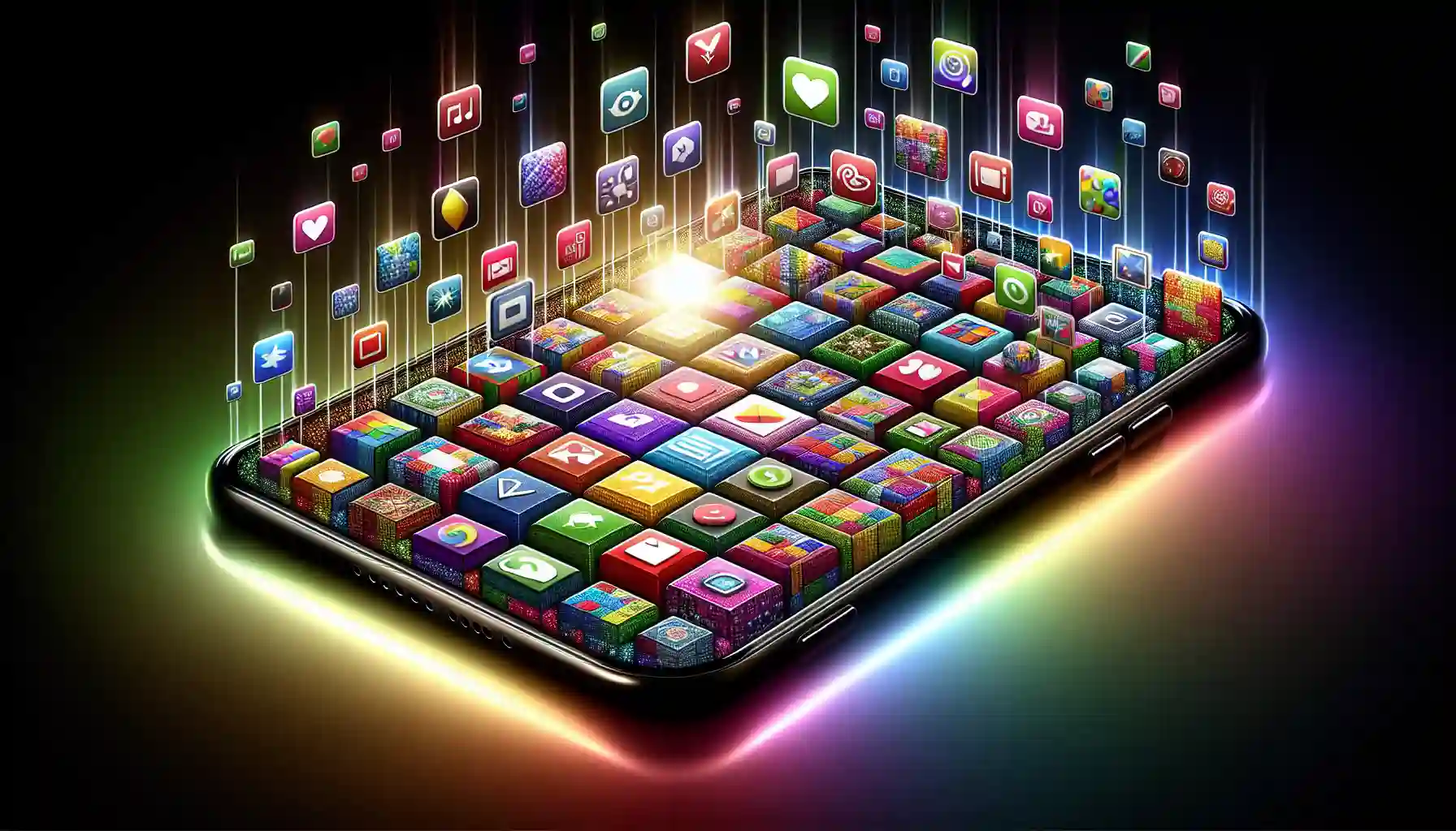 Illustration of a smartphone with various modified app icons