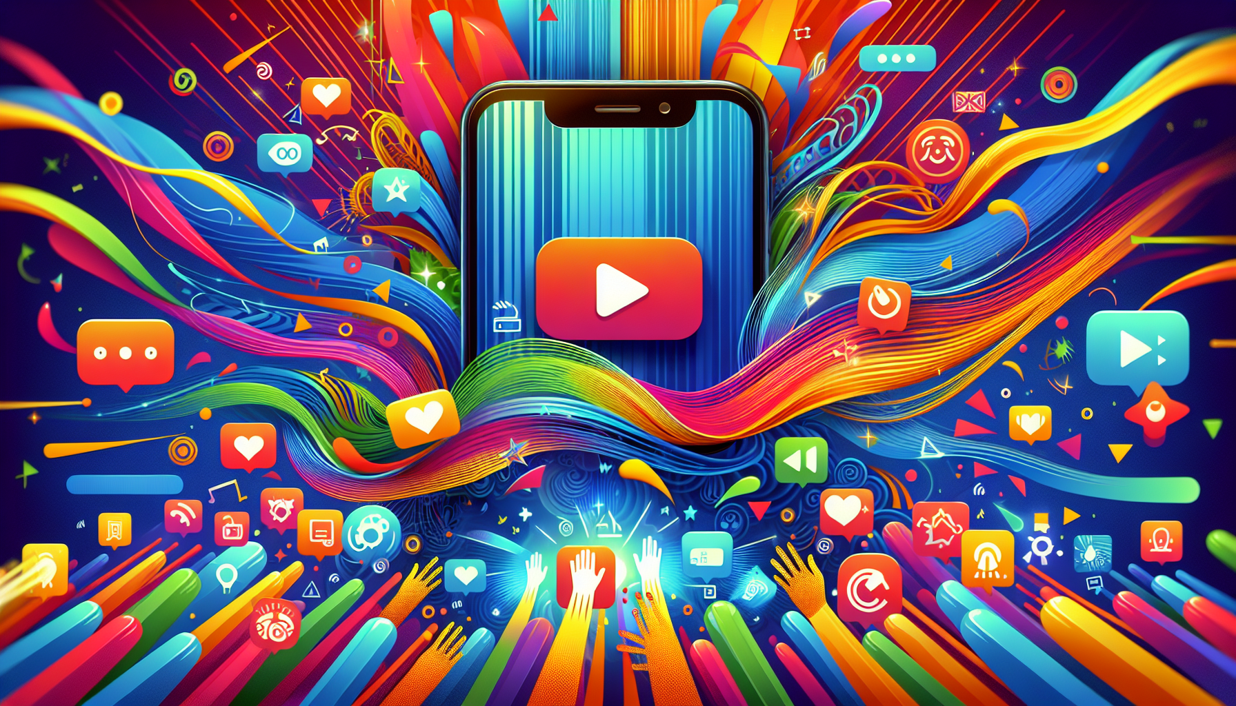 An illustration depicting the concept of video sharing on the Clapper app.