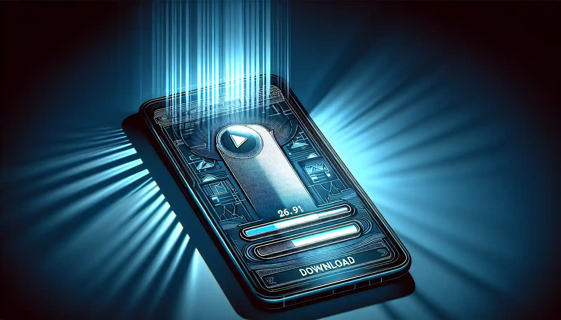 Illustration of a smartphone with the VidMate APK file download