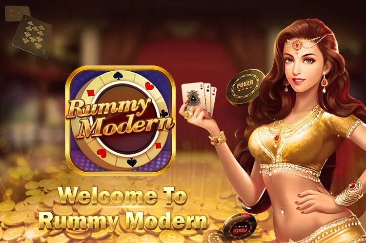 An illustration of the Rummy Modern APK logo with vibrant colors and abstract shapes.