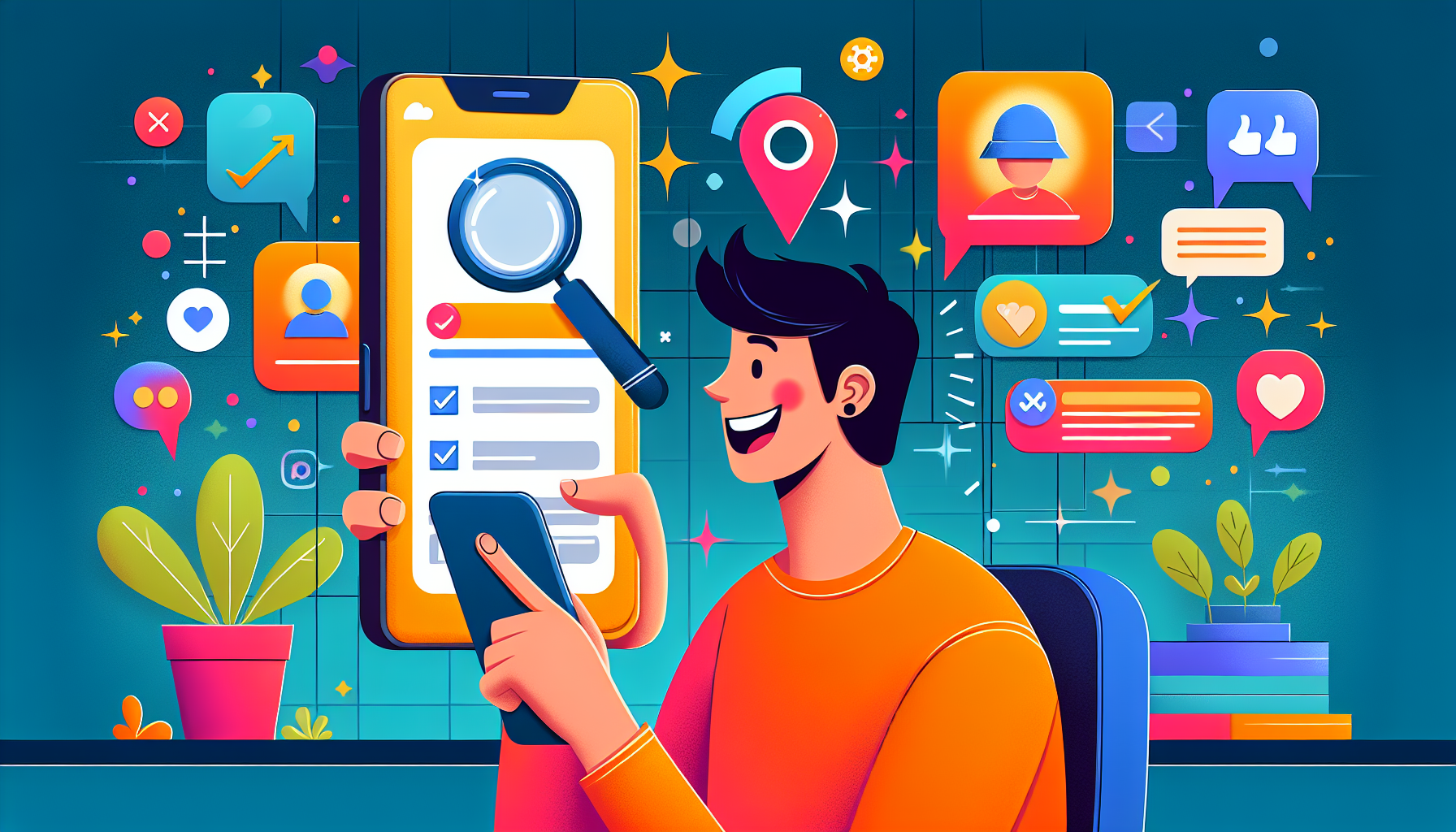 An illustration of a user starting their journey with the Instawork app.