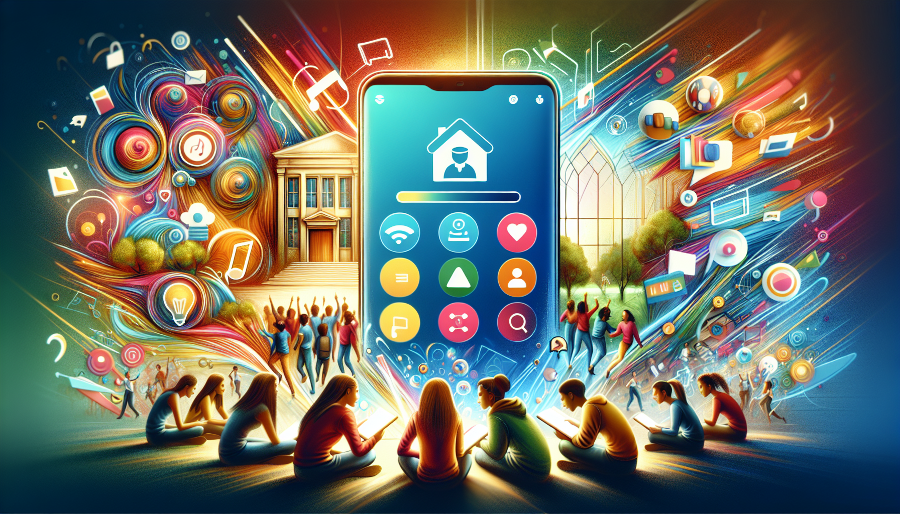 An artistic representation of the user interface of the Saturn app, easy to use without research