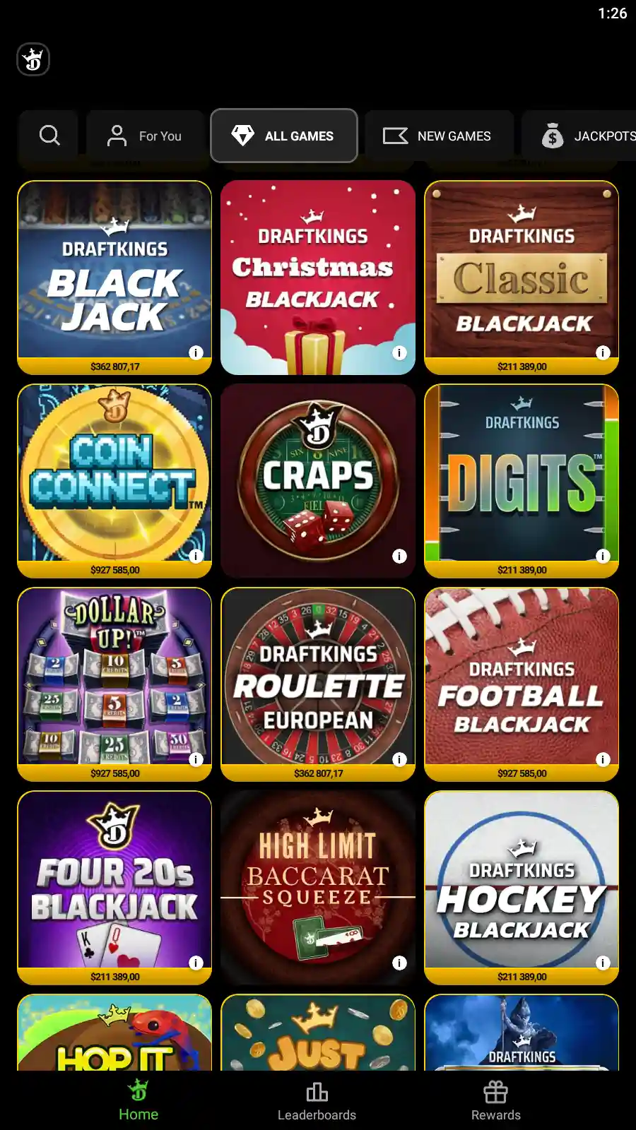 Roulette, Craps and other casino games