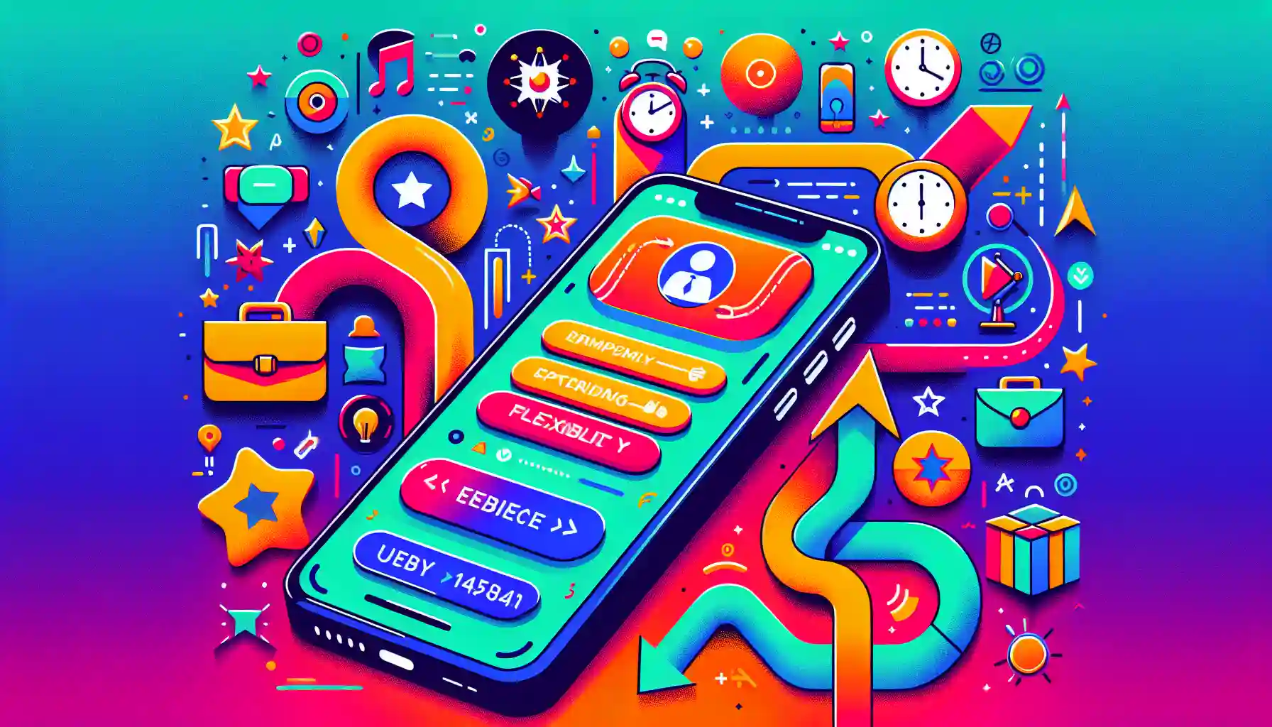 An illustration representing the Instawork app and its features.