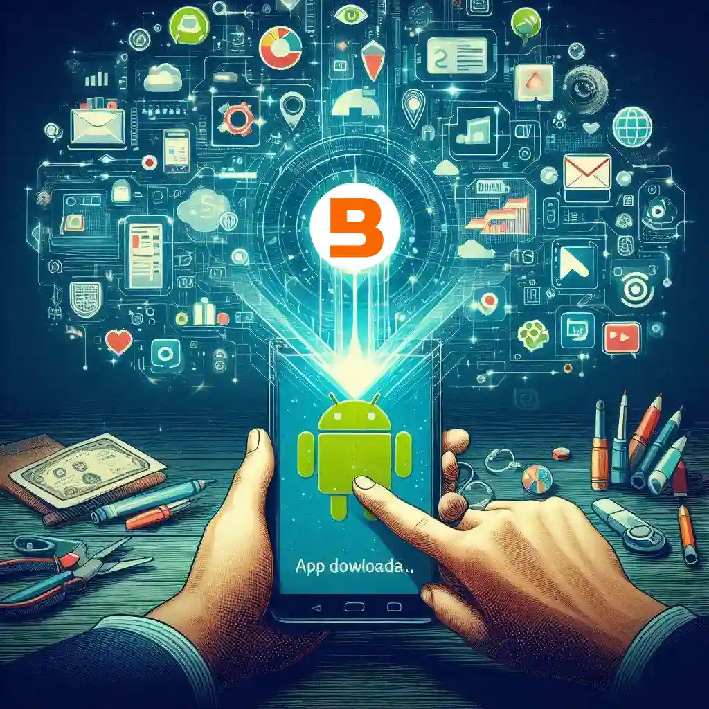 Illustration of the Betbonanza app installation process on Android and iOS devices