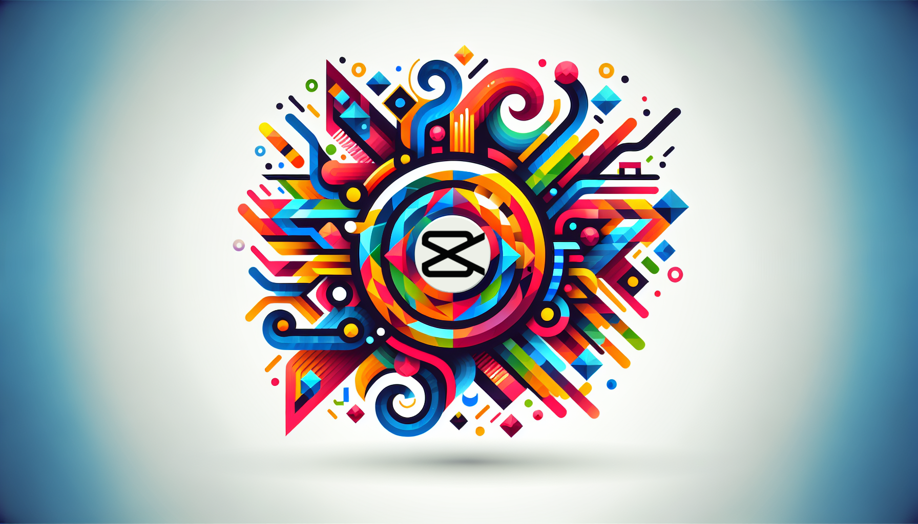 Logo de CapCut APK sur fond coloré