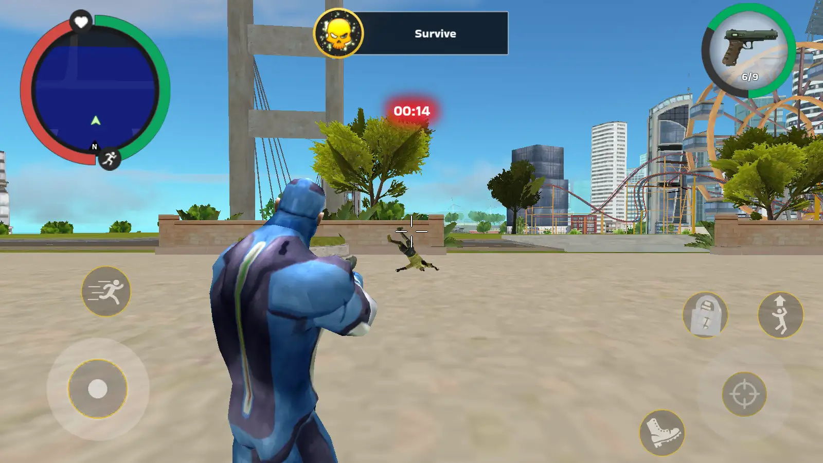 Increse your skills fighting with crime. Defeat gangsters and complete engaging quests to eradicate evil