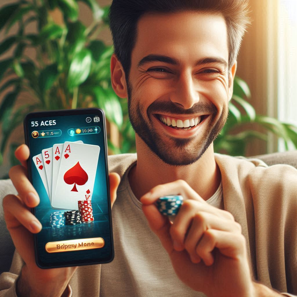 Download 55 Ace APK from freesoft.net to access the gambling platform from your phone