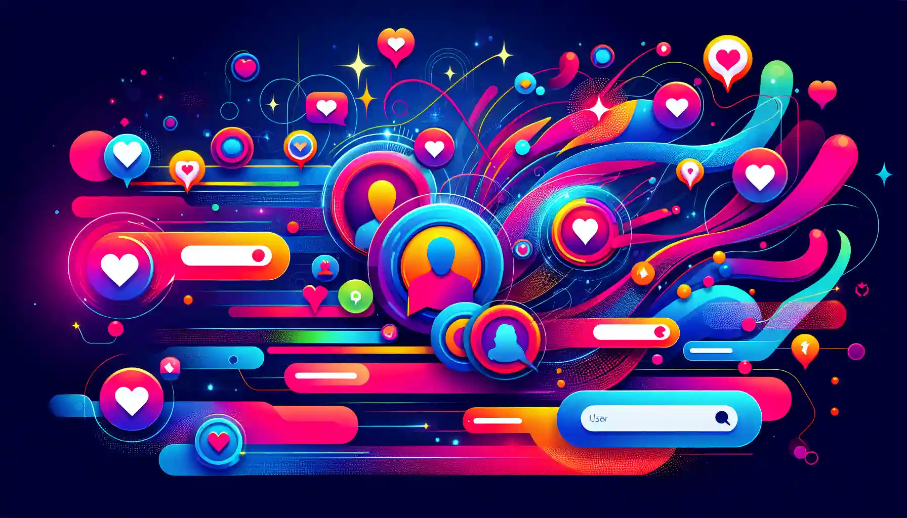 An illustration showcasing features of a dating app.