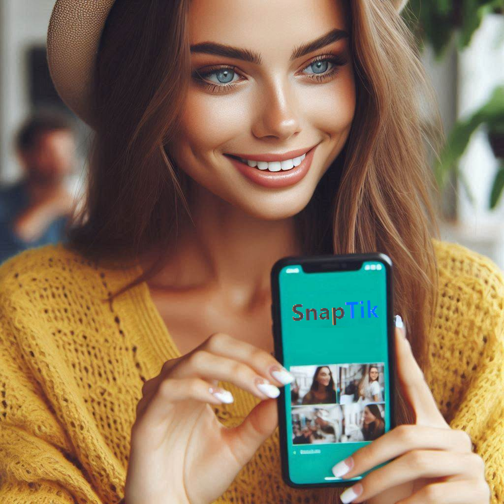 SnapTik TikTok téléchargeur de vidéos : application logo sur l'écran de l'appareil Android