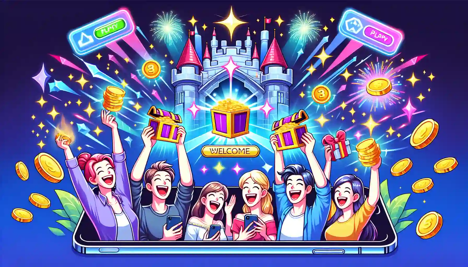 Illustration of receiving welcome bonuses on a new rummy app