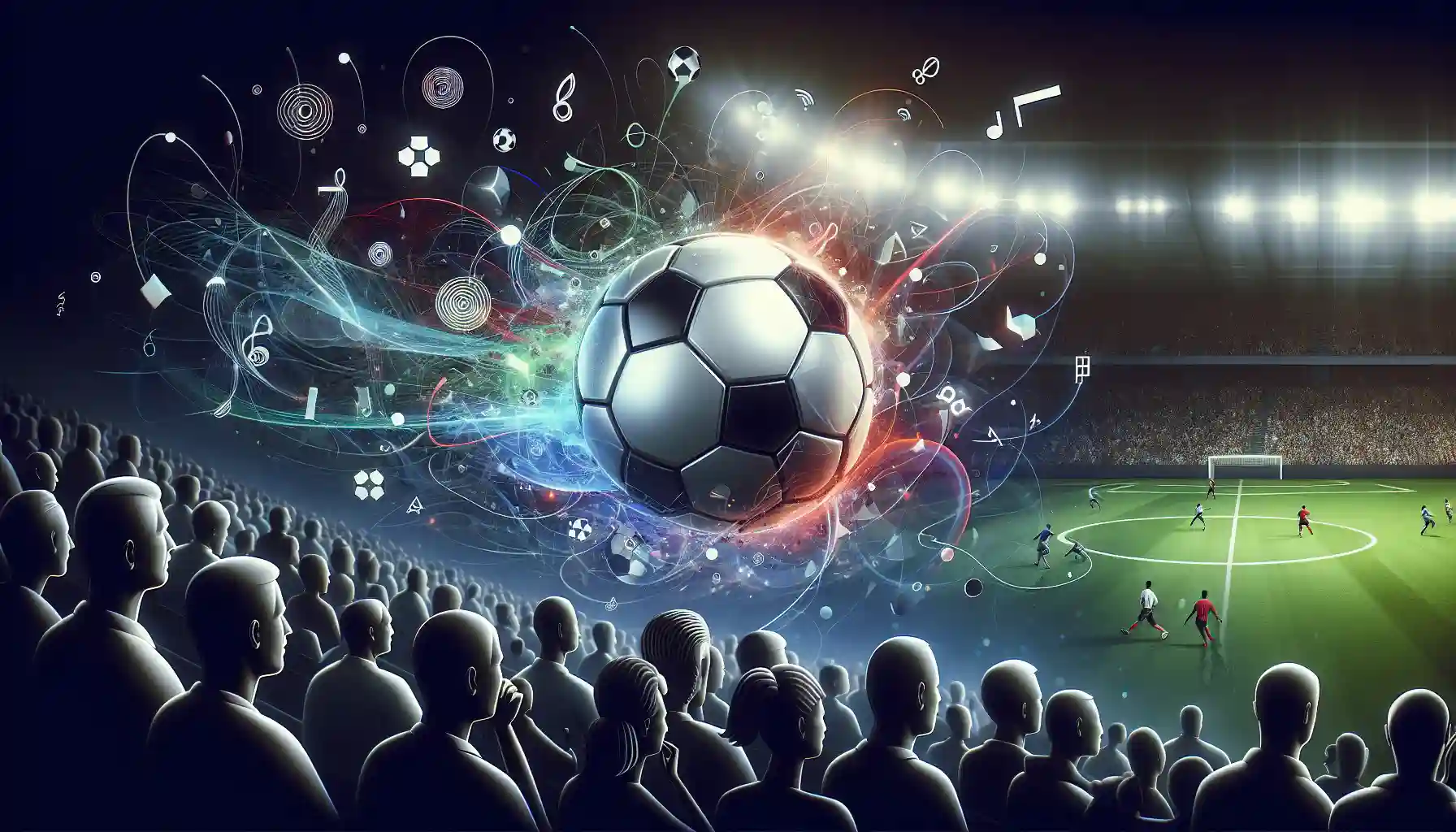 Illustration of a soccer ball with prediction text
