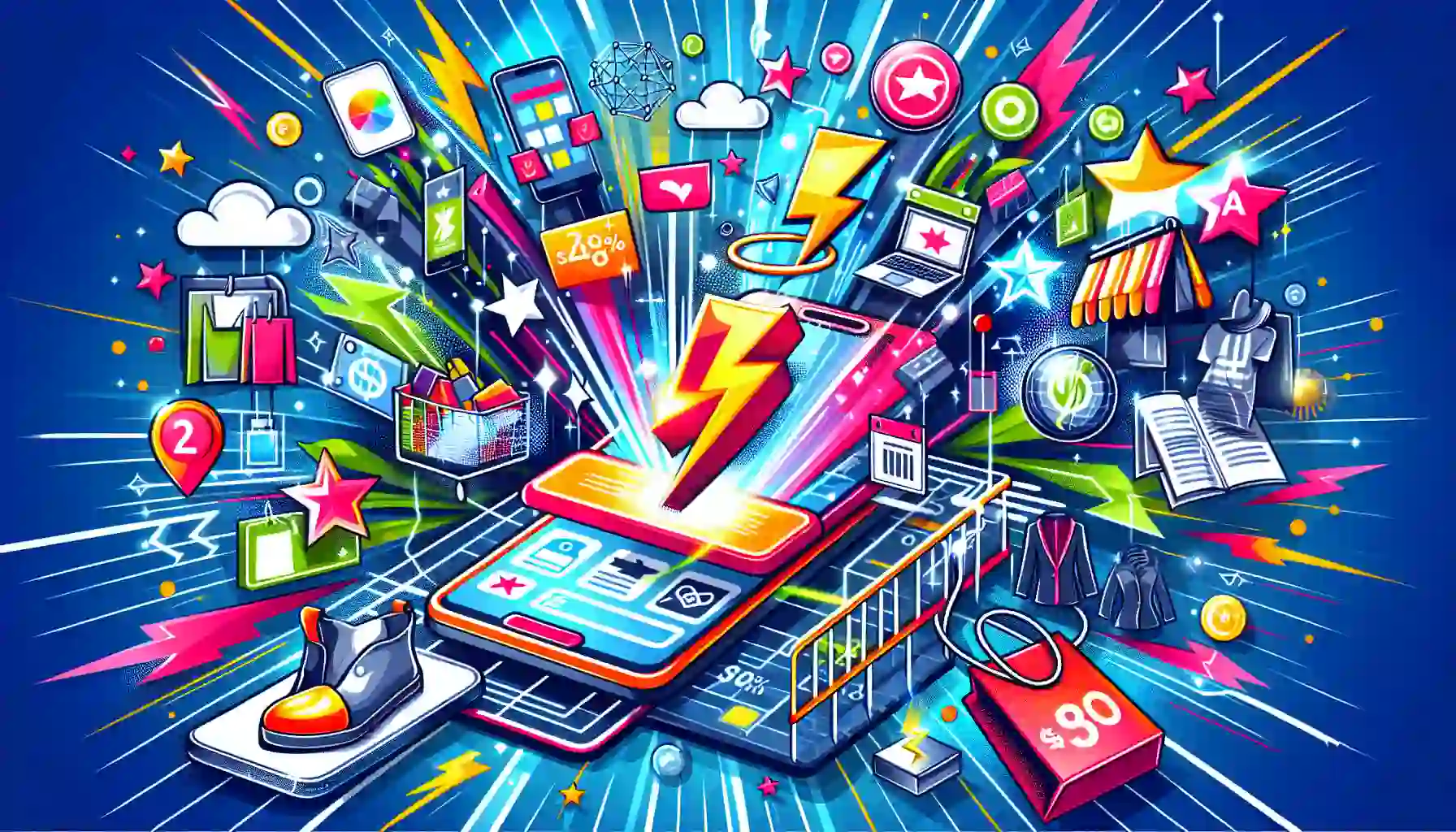 Illustration of exclusive deals and offers on everyday necessities on the Shopsy shopping app Flipkart