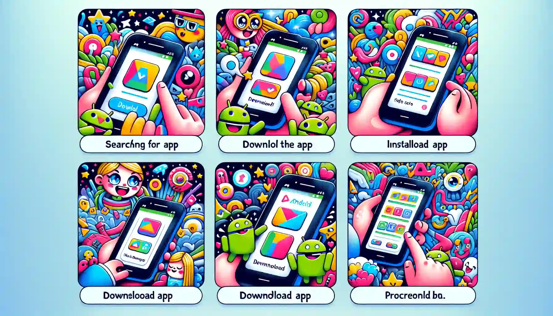 Step-by-step illustration of the installation process for the OnlyFans app.