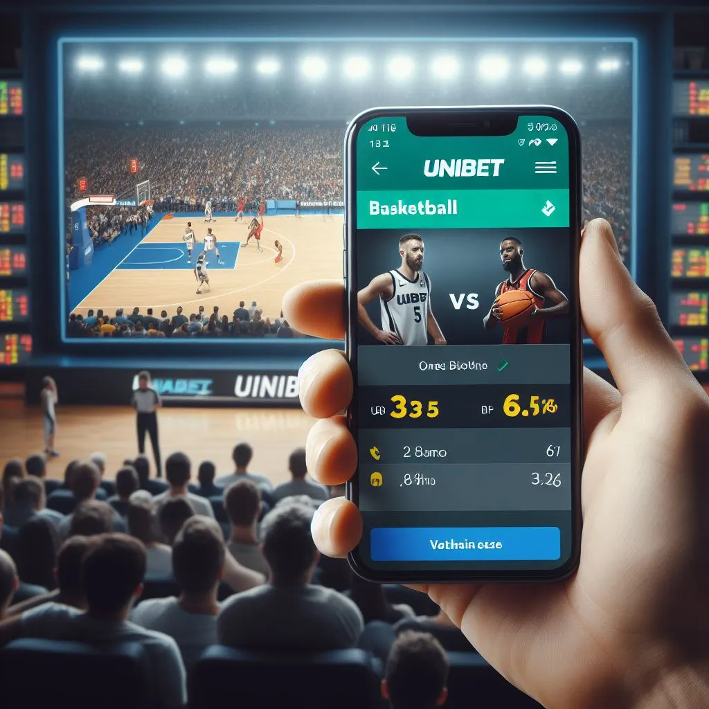 Unibet basketball betting on smartphone, competitive betting odds for any kind of sports