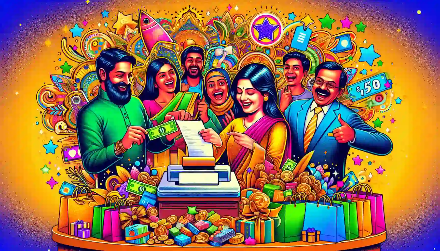 An illustration depicting the process of earning points through the Fetch Rewards app.