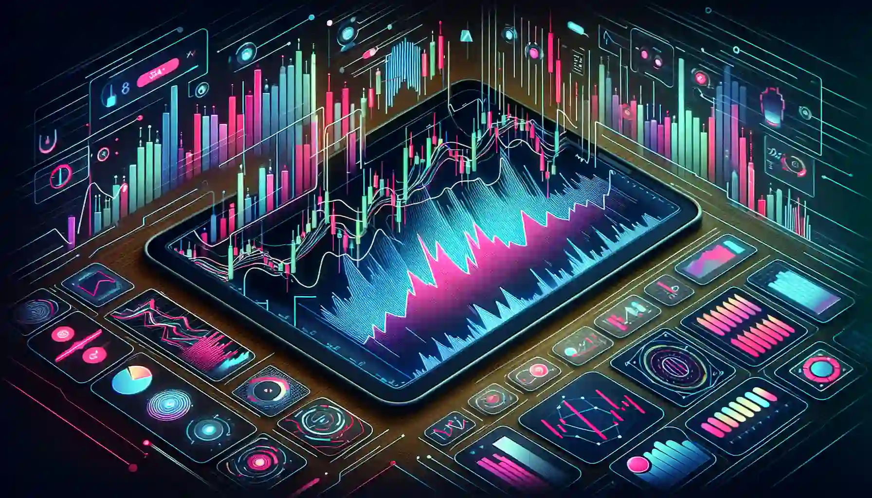 Illustration of real-time trading charts