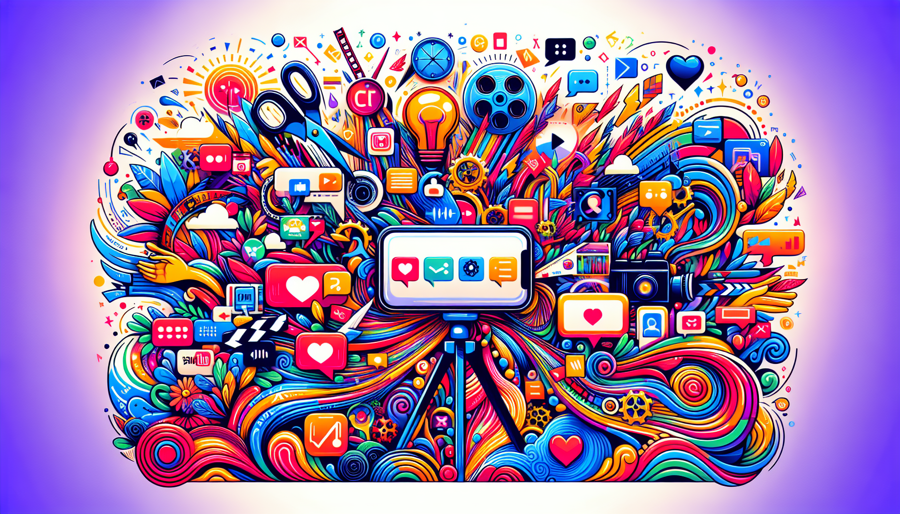 An illustration showcasing various features of the Clapper app.