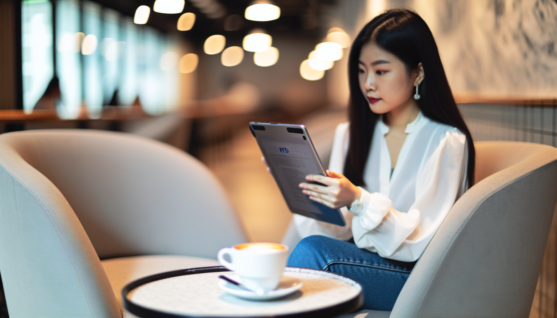 Person using Adobe Acrobat Reader on a tablet