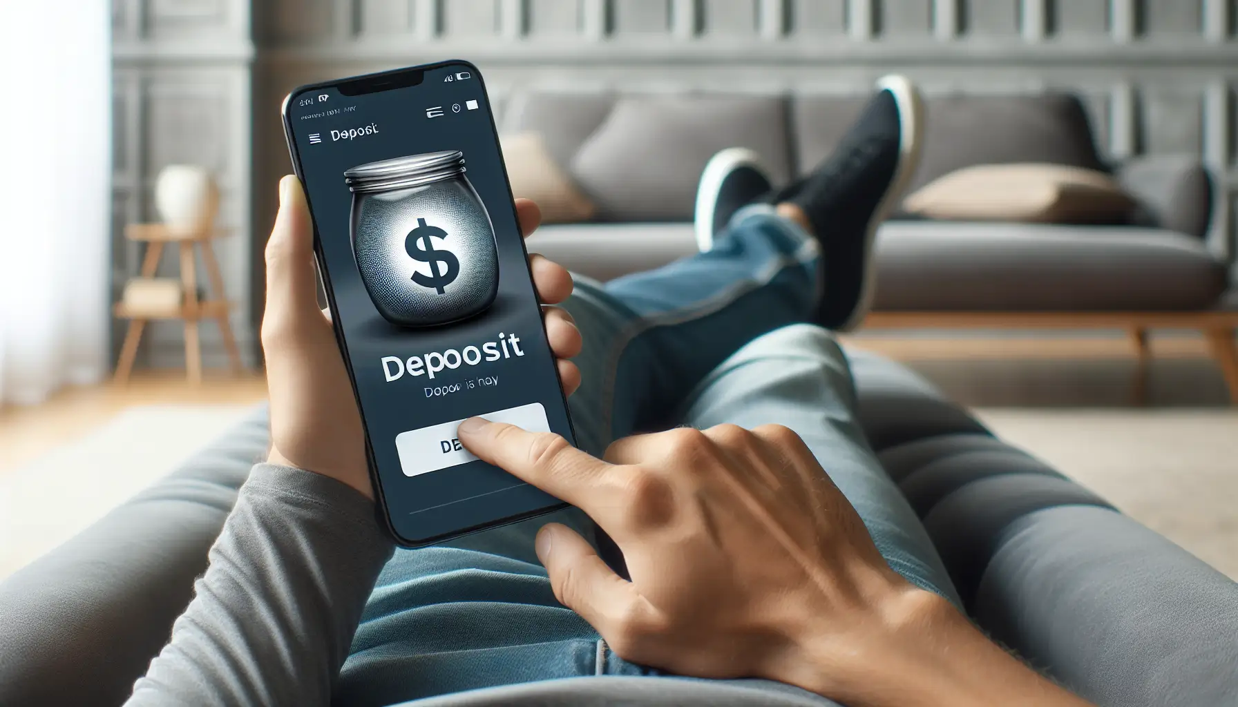 Illustration of a person depositing funds on the Barstool Application