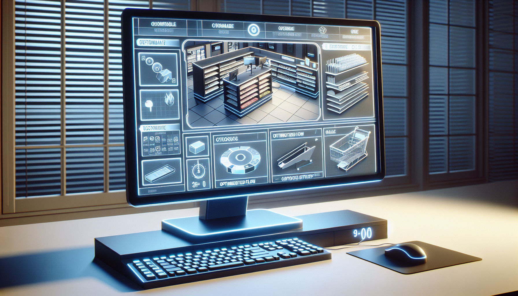 Illustration of in-game computer for store management