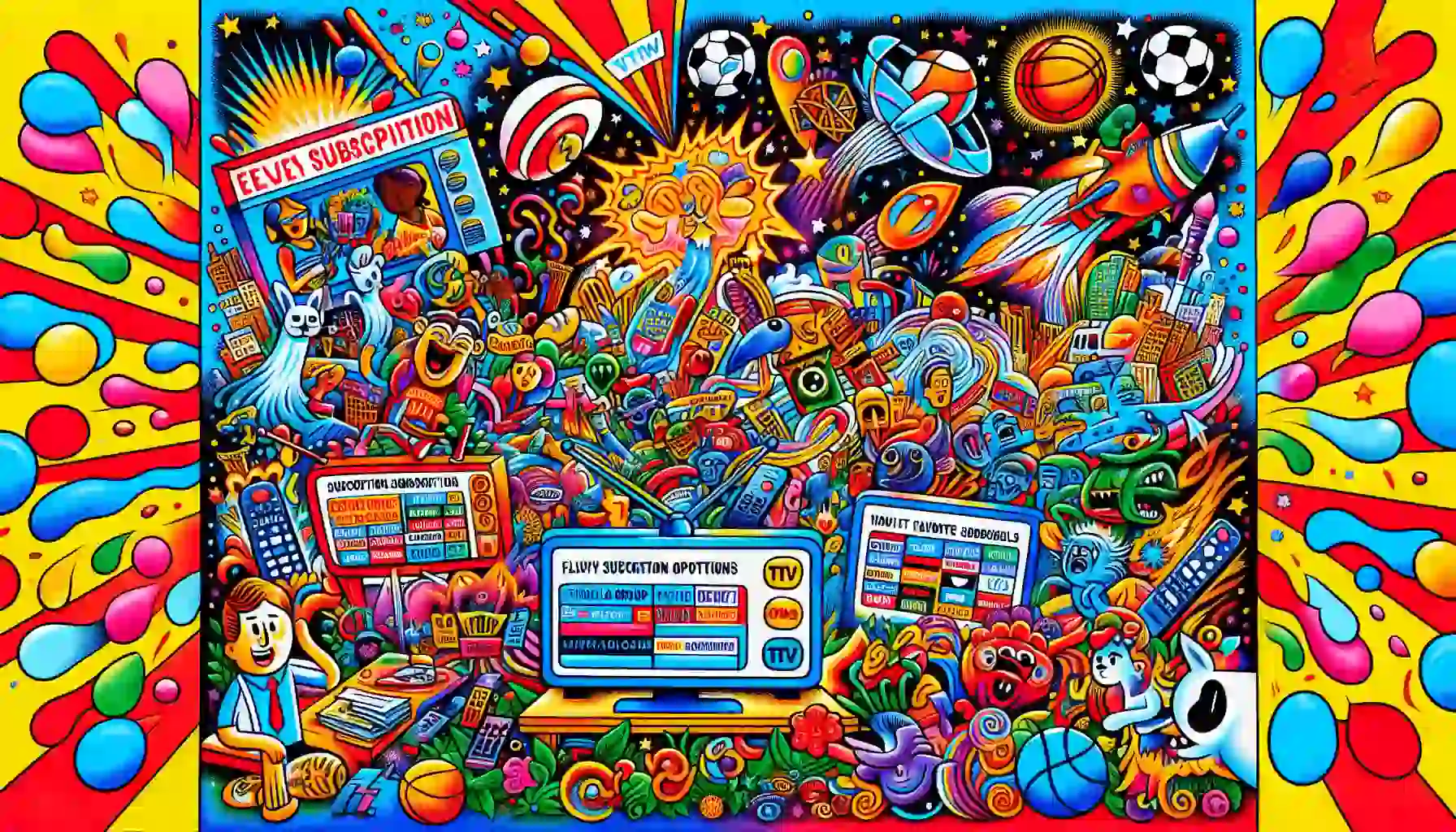 A cartoon highlighting the key features of the Apollo Group TV service.