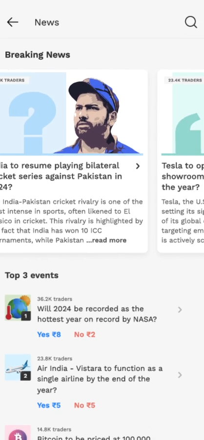 Easy user interface of Probo app