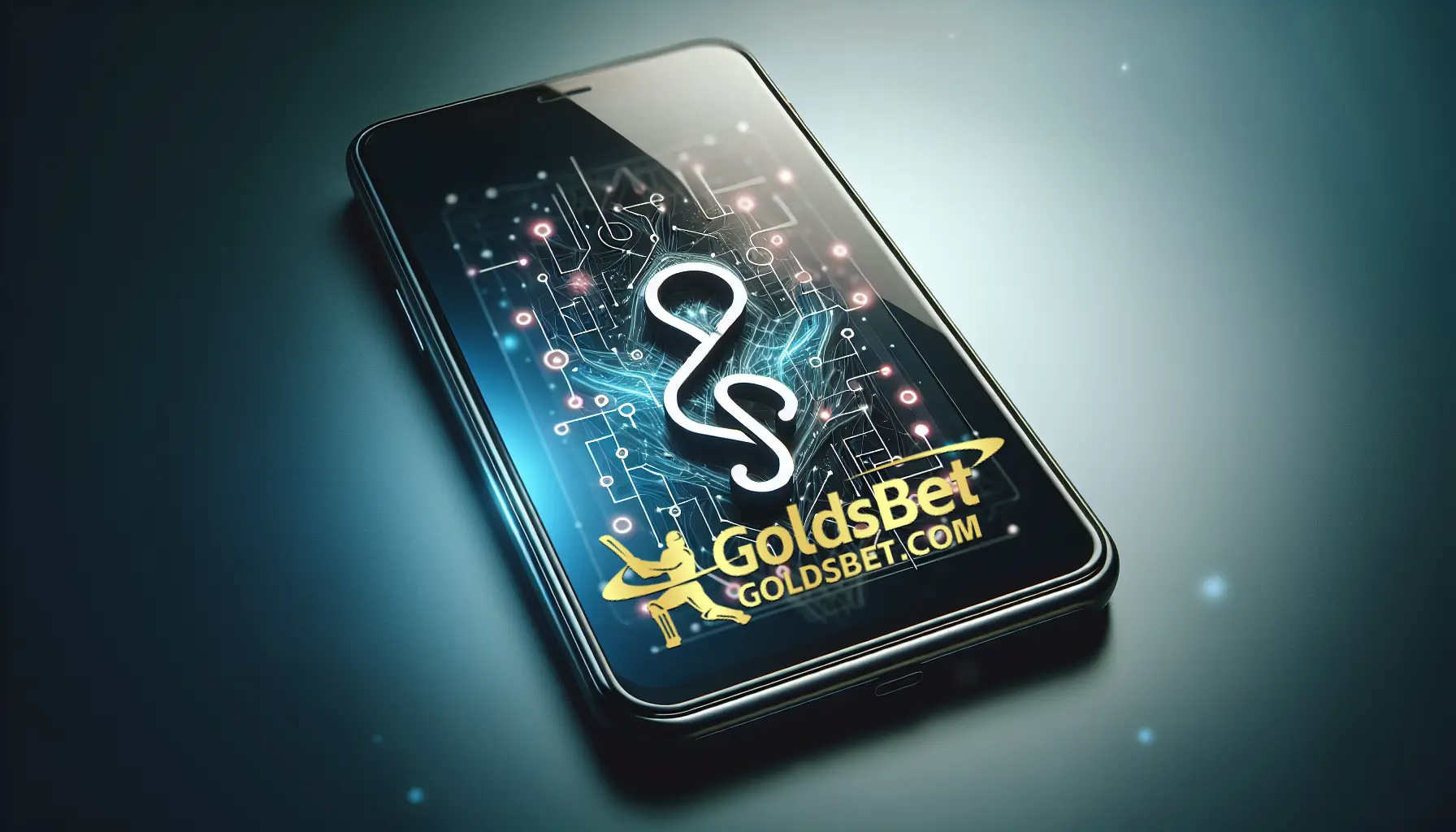 Illustration of a smartphone with Goldsbet app logo