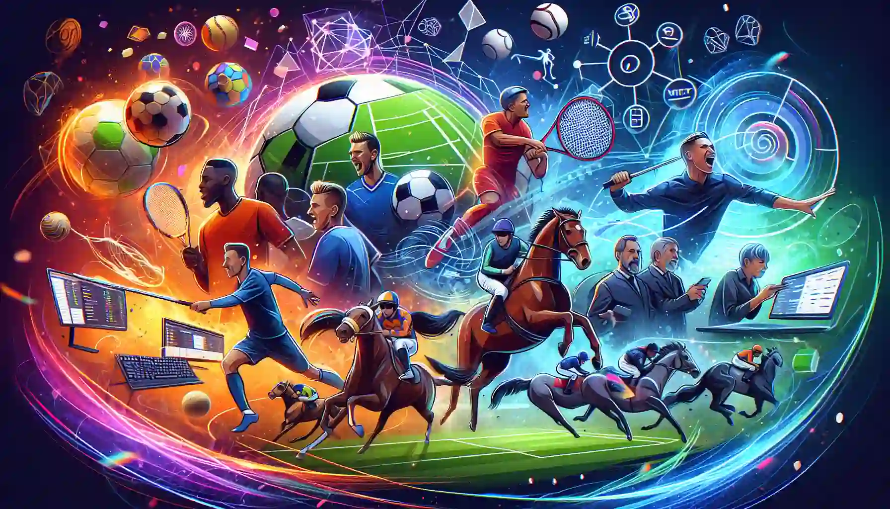 Illustration of a variety of sports events with betting options