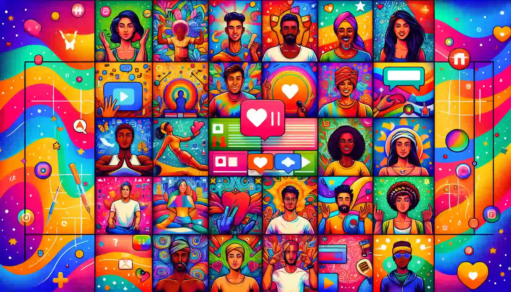 Illustration of various features available on the OnlyFans app including videos and content.