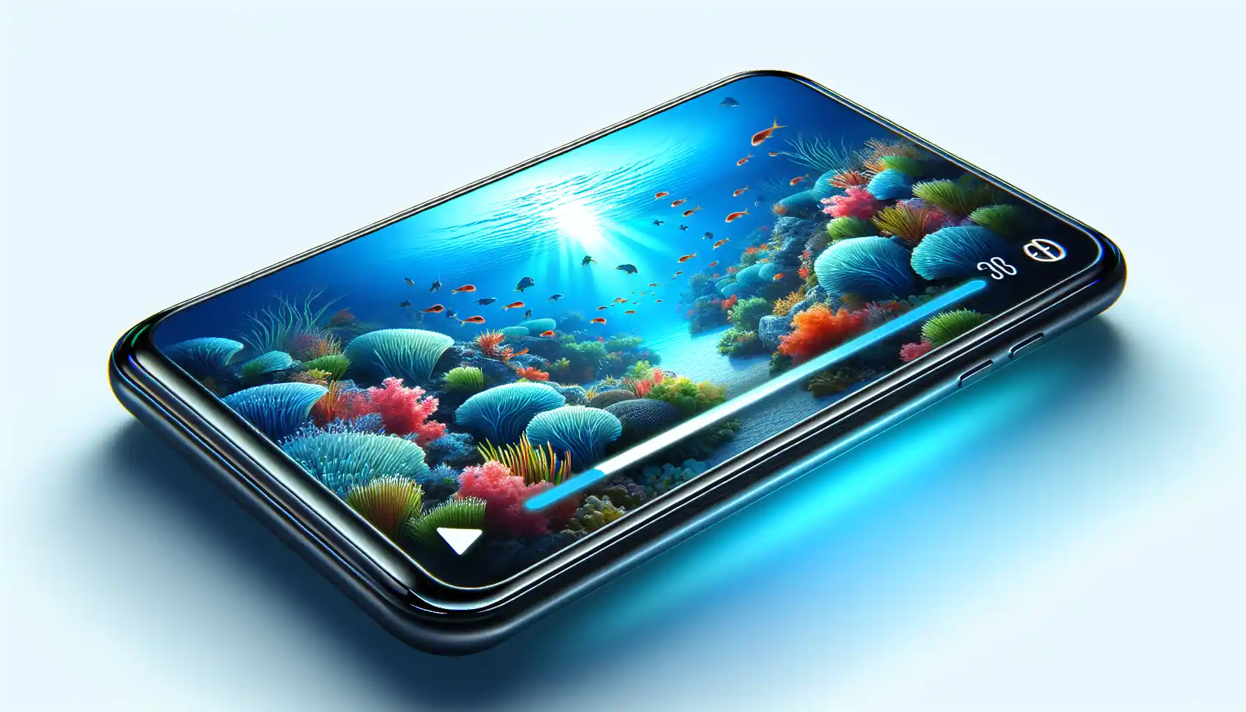 Illustration of a smartphone playing a high-definition video using VidMate