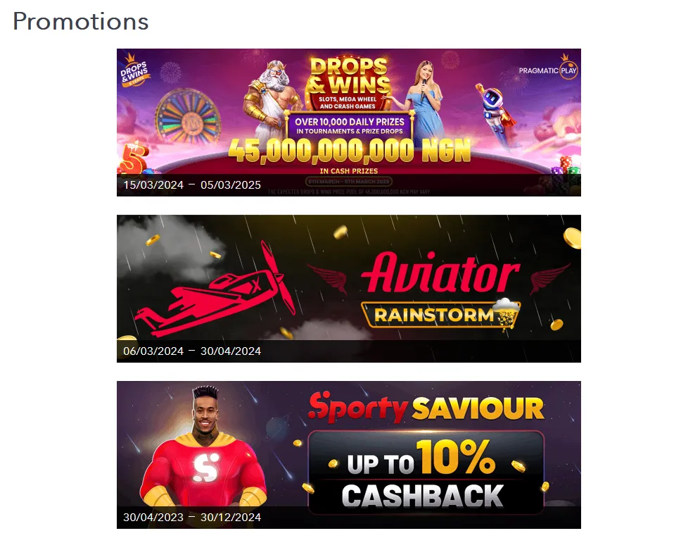 Tap an icon to read more about selected promotion