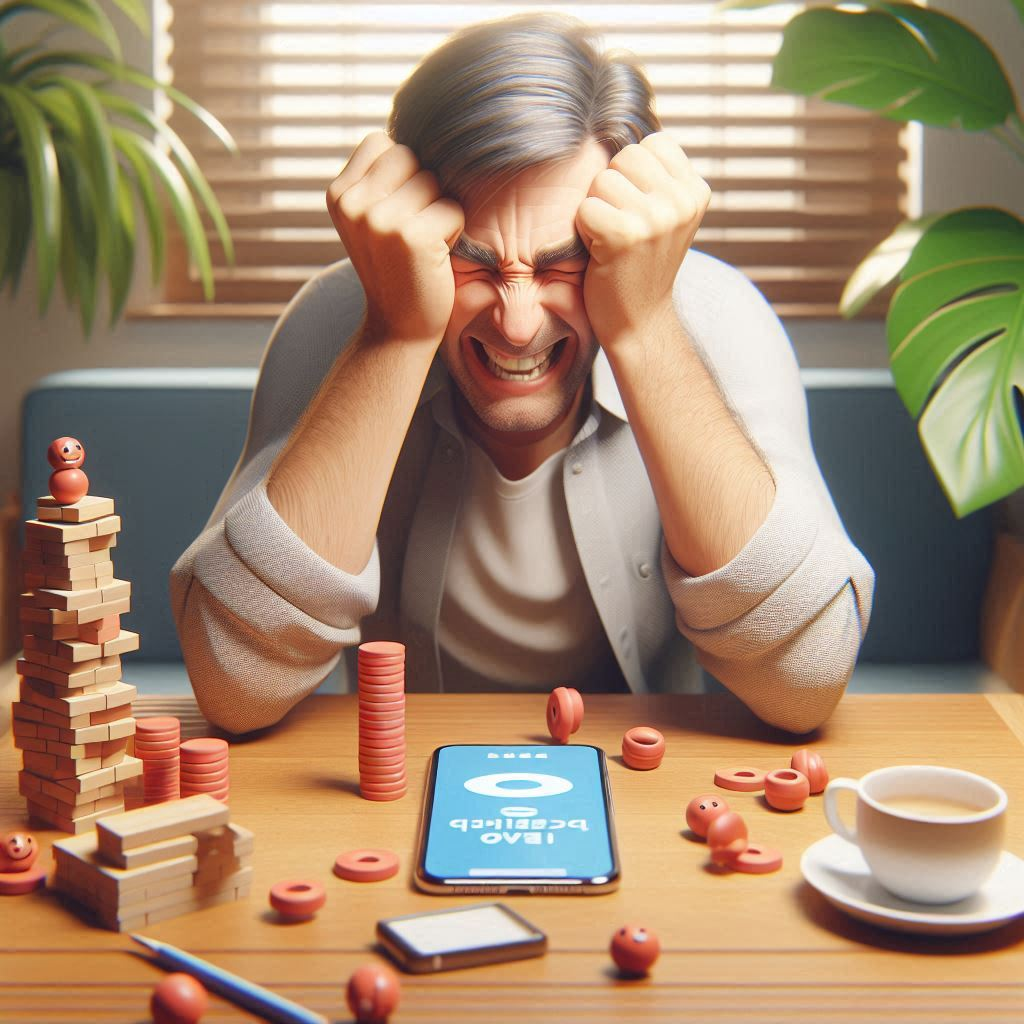 The image showing a person, played Getting Over It for several days in frustration