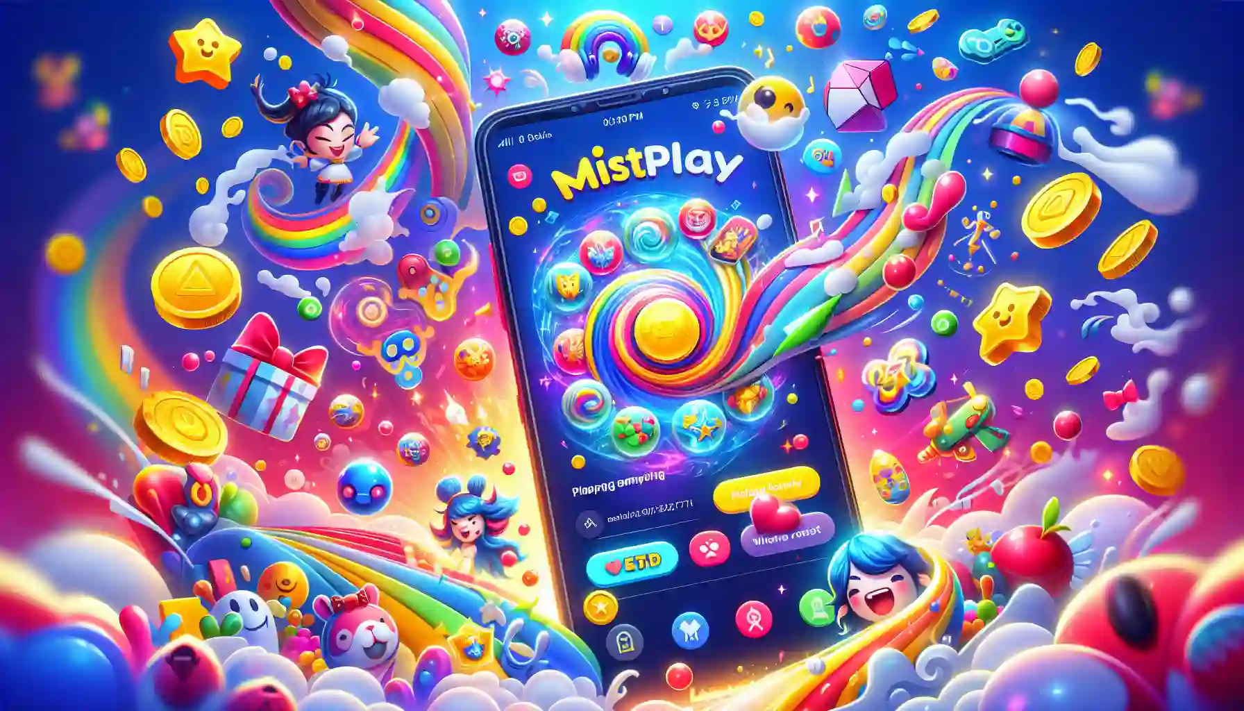 An illustration representing the Mistplay app and its features.