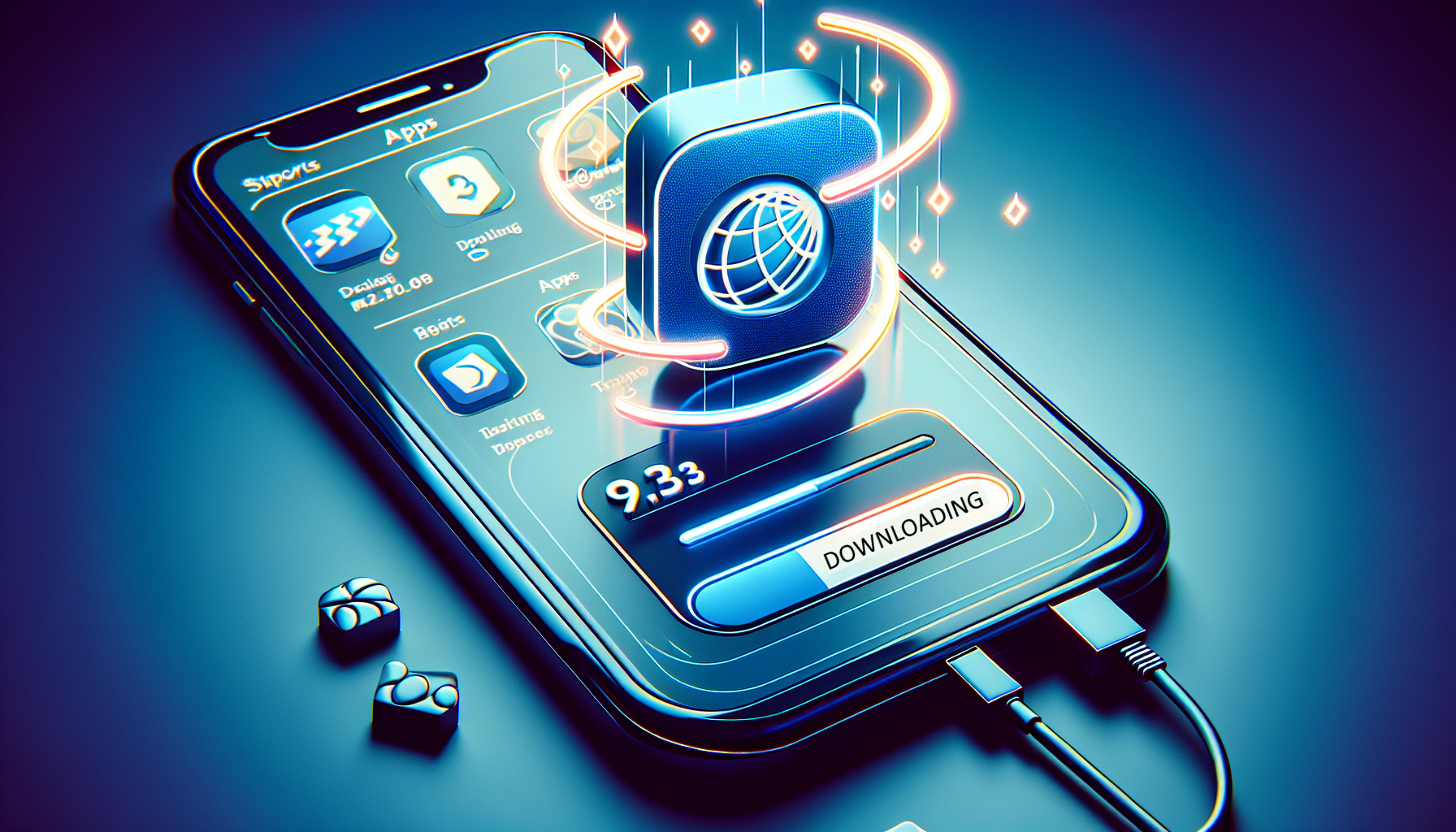 Illustration of downloading and installing the 1xbet app on a smartphone
