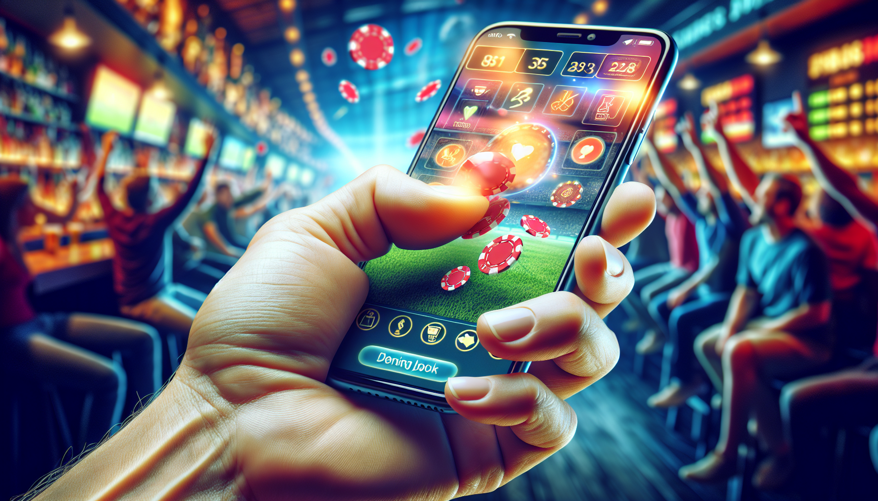 Illustration of a person using the Barstool Sportsbook App on a high-end mobile device