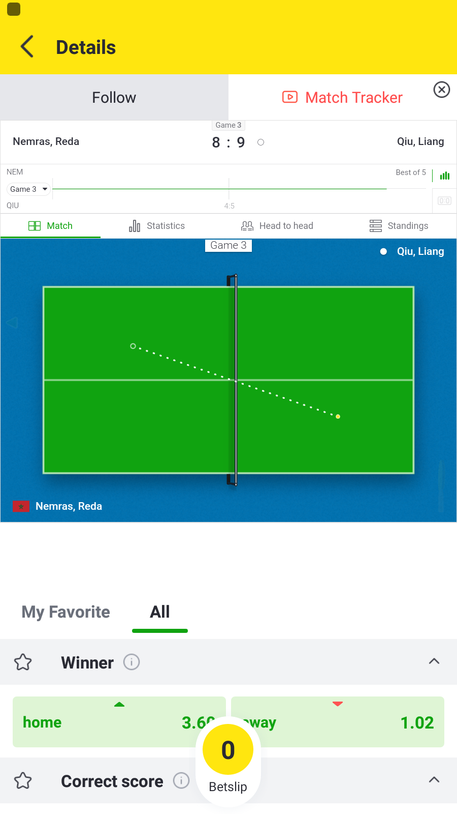 Match tracker function available for certain games