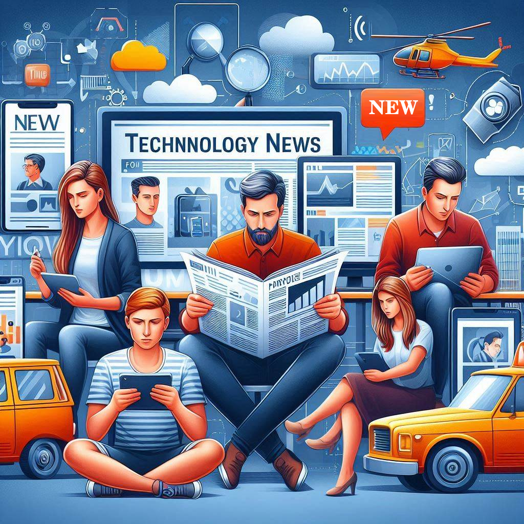 Illustration of people reading news about various apps, including Deezer, on their phones