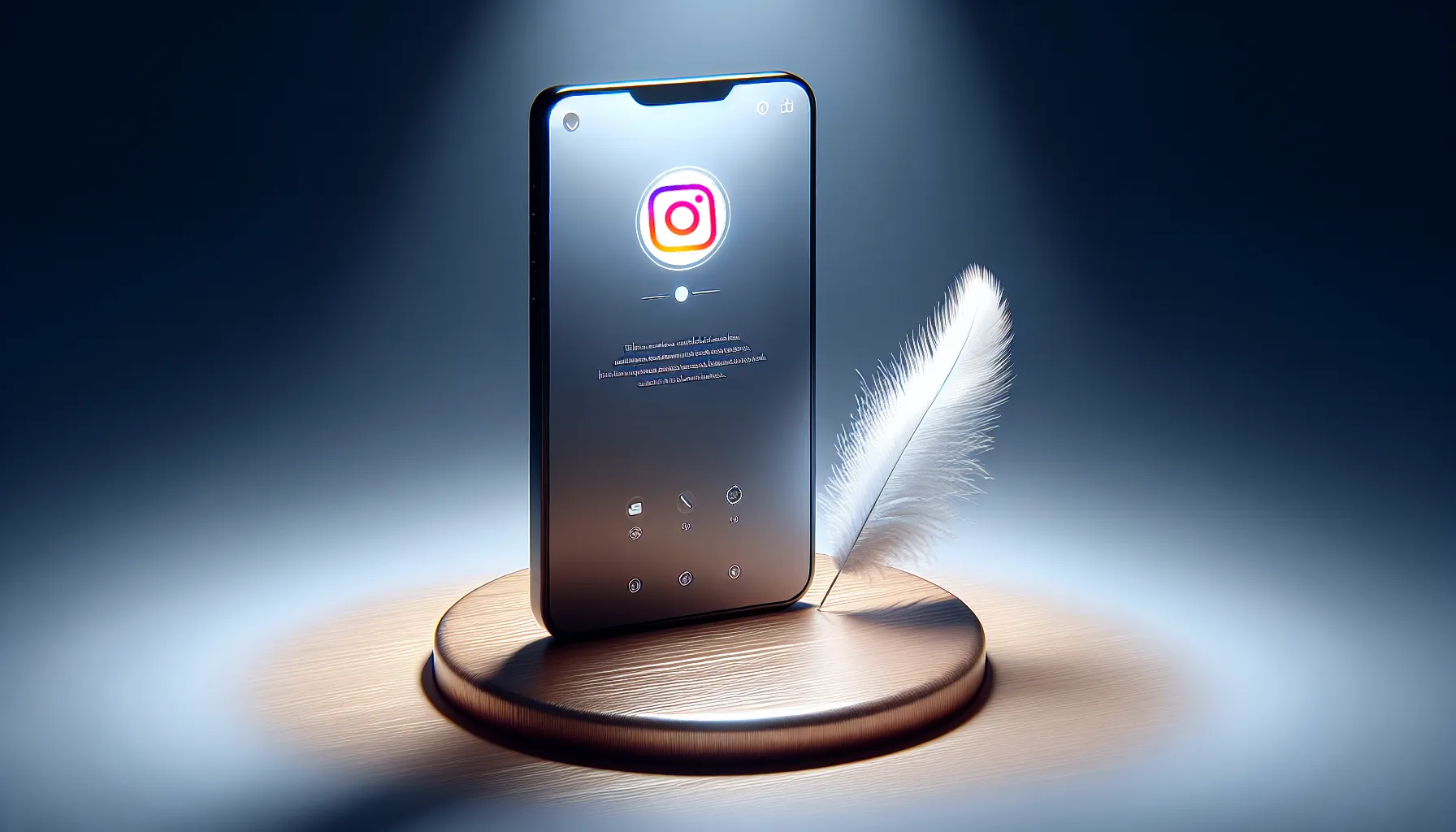 Illustration of a smartphone with a feather to symbolize lightweight version