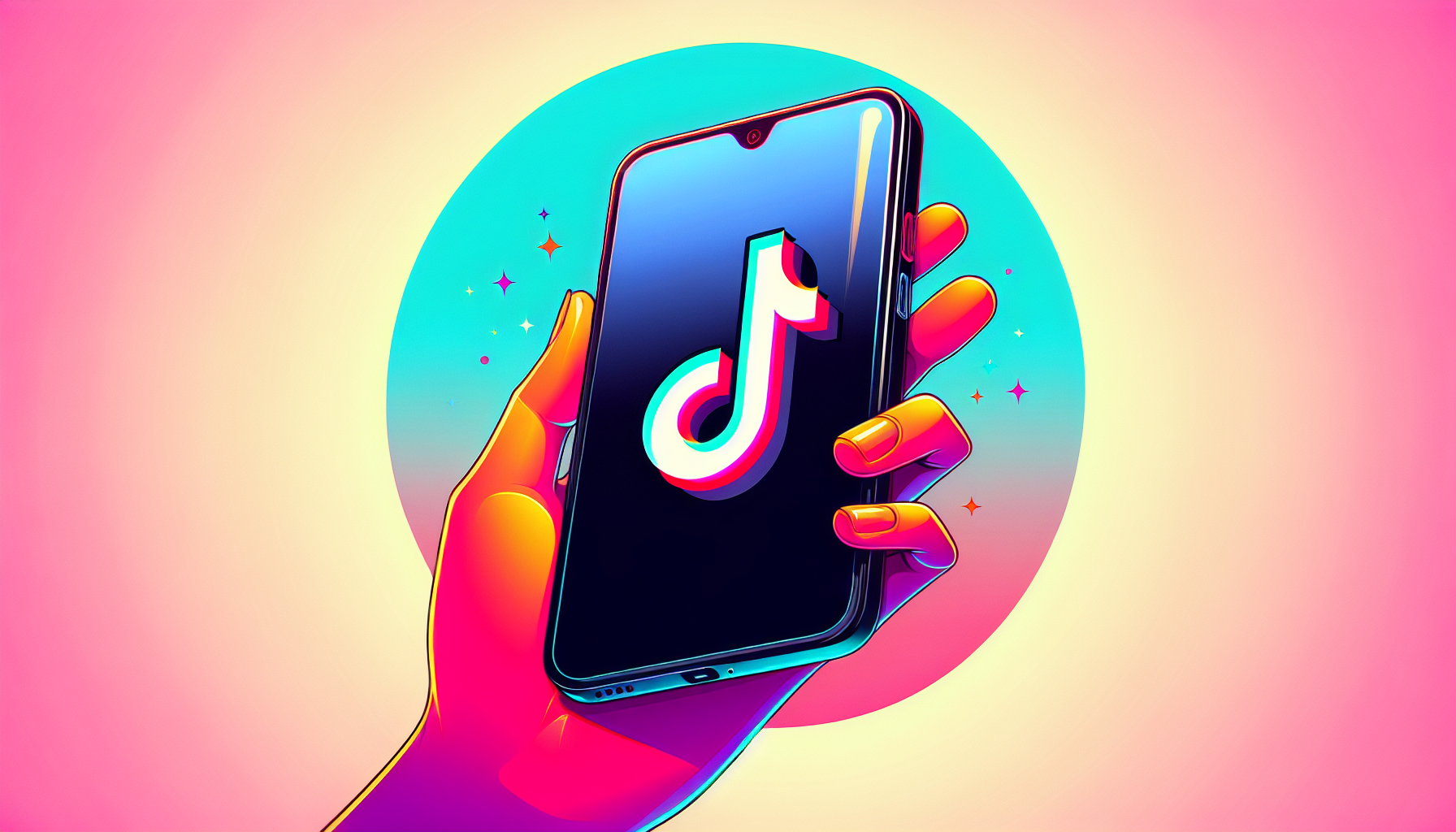 Illustration of a smartphone with SnapTik app logo