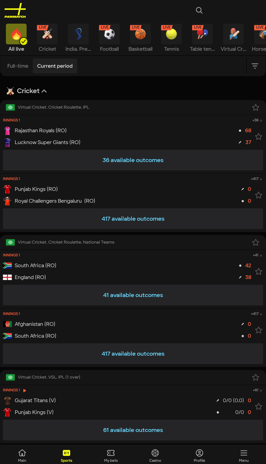 Illustration of the features and usability of Parimatch app