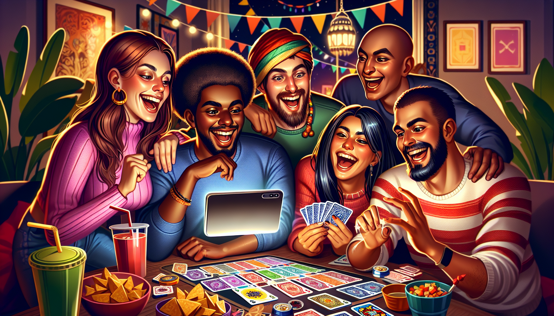 An illustration of players enjoying a game on the Rummy Modern app.