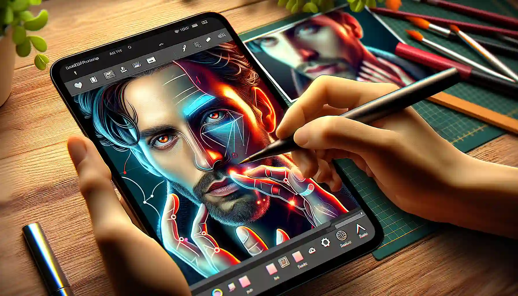 Illustration of advanced photo and video editing capabilities in Adobe Photoshop Express - creative cloud apps
