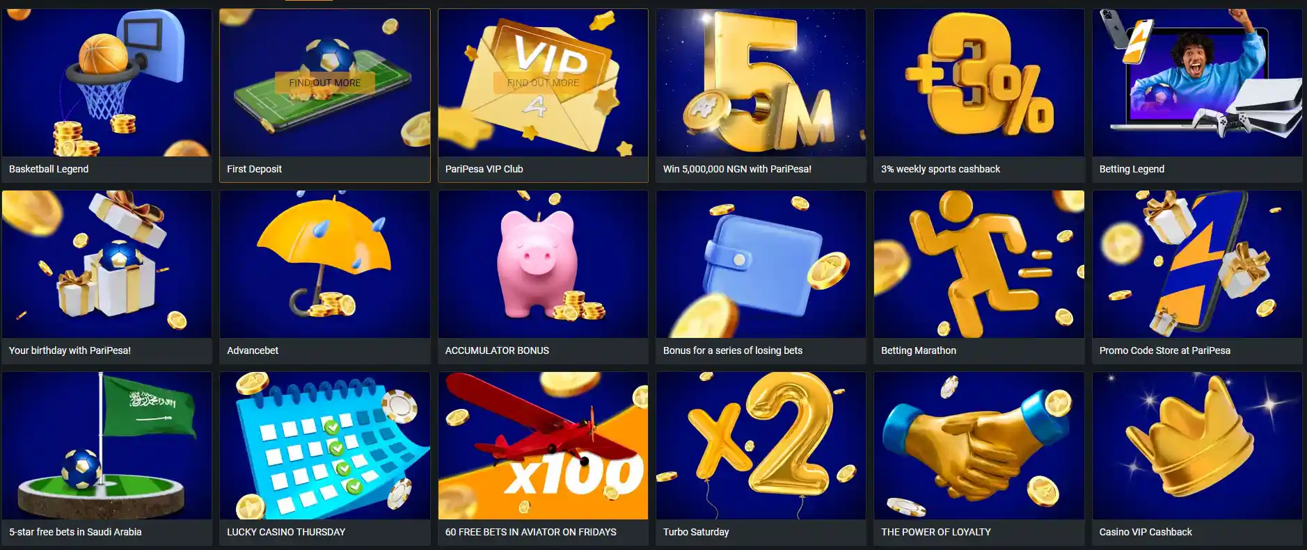 Paripers offers bonuses up to 100% on the first deposit to start online wagering