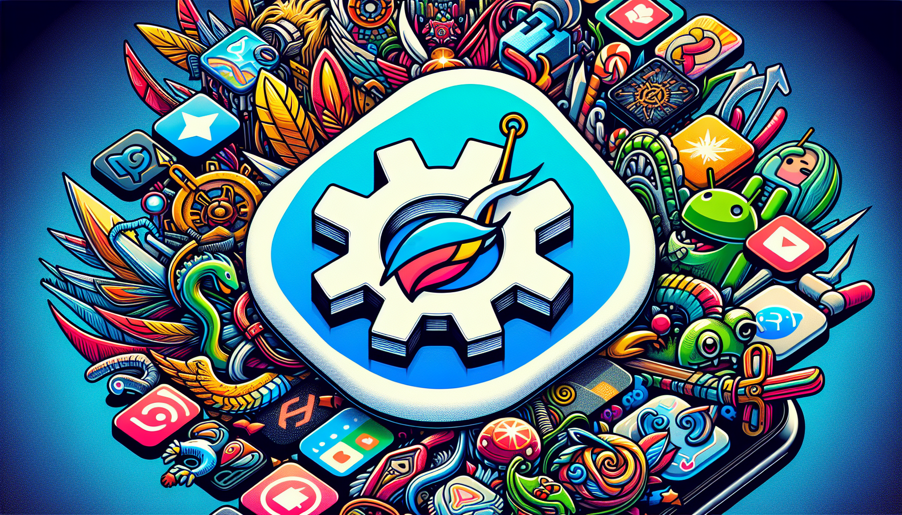 Illustration d'un smartphone avec des applications Android