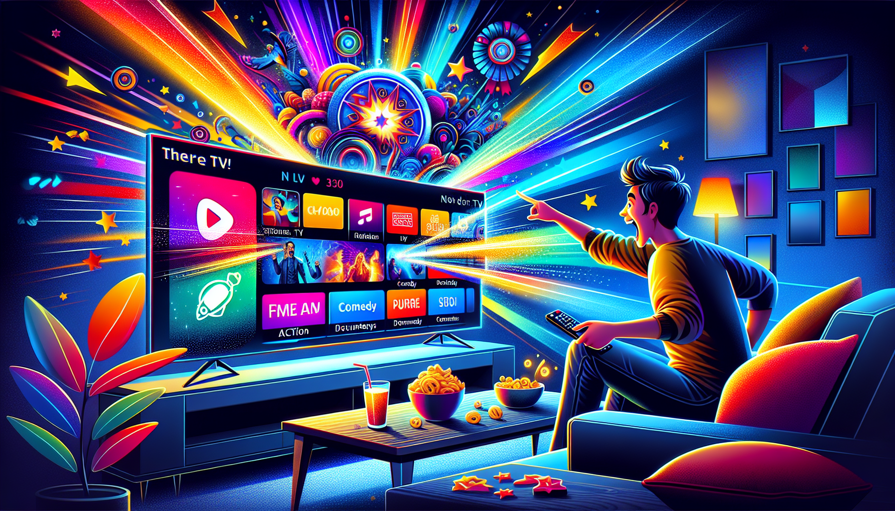 An illustration representing the Apollo Group TV App and its features.