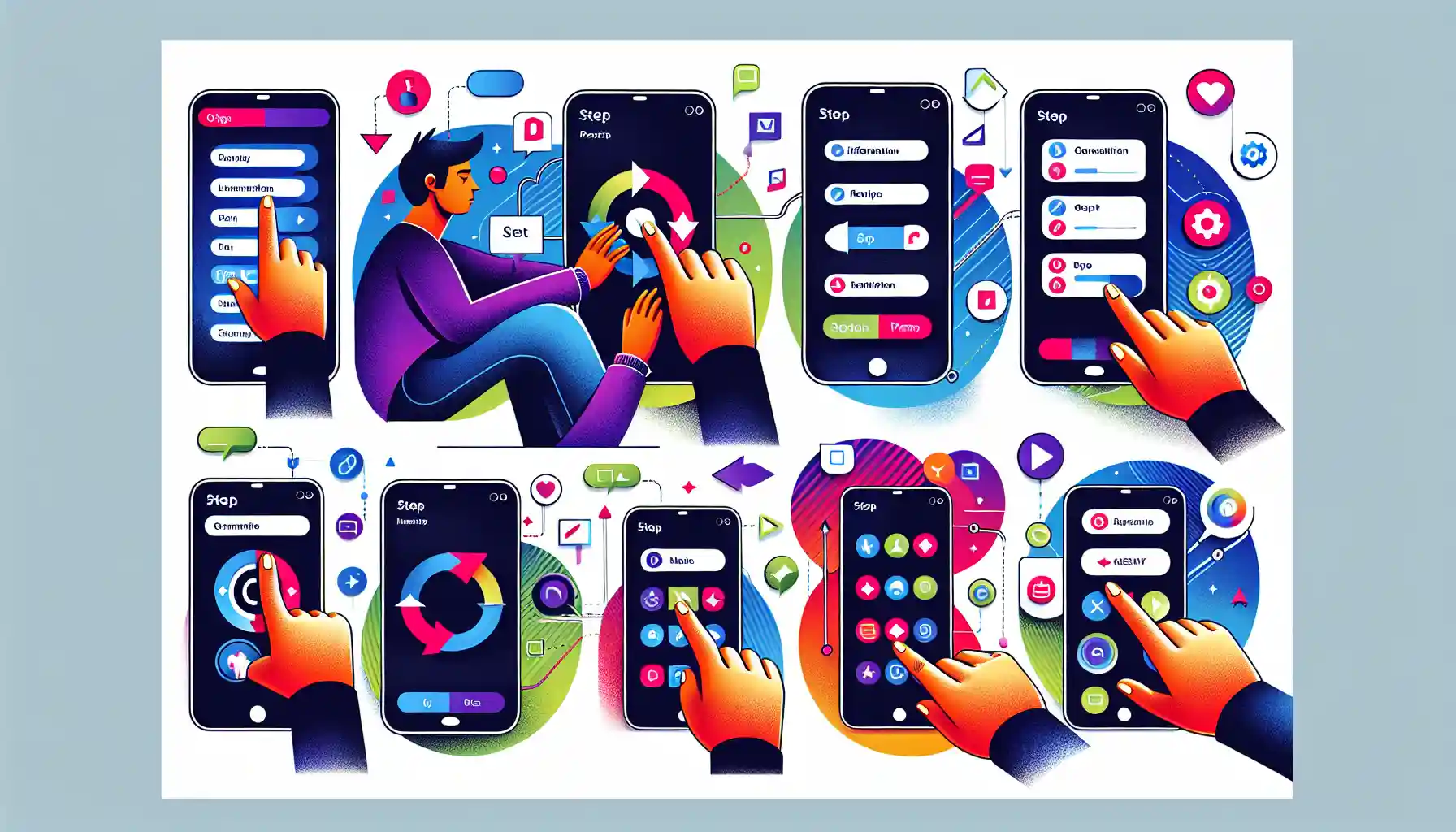 A visual guide for getting started with the ABPV app, displaying the initial setup process.